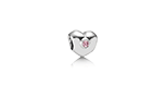 Charm Silver Heart Pink Cubic Zirconia