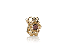 Gold charm, garnet