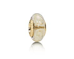 Charm, 14 kt guld, muranoglas