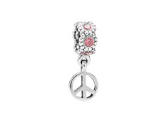 Pink Peace Sign Dangle Charm