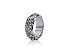 Silver ring, 14ct