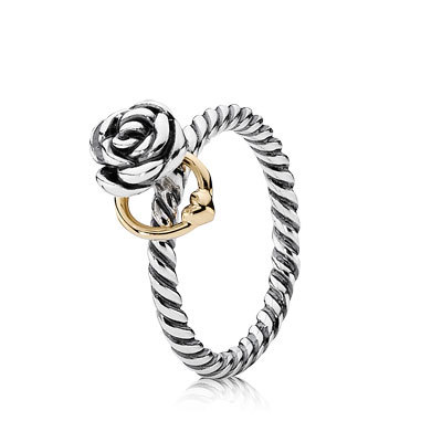 pandora ring rose heart rings reminder silver stackable gold 14k jewelry jewellery rosa bague charms sterling argent et tone fine