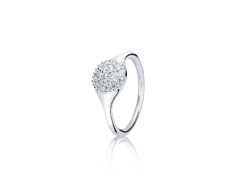 Ring pavé white gold, diamond 0,19 ct w/vs