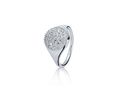 Ring pavé white gold, diamond 0,37 ct w/vs