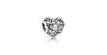 April silver heart charm with rock crystal