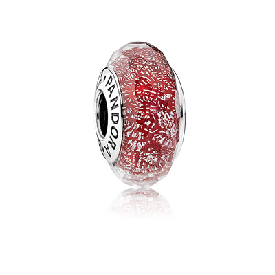 Red Shimmer Glass Murano Charm - 791654 - Charm | PANDORA